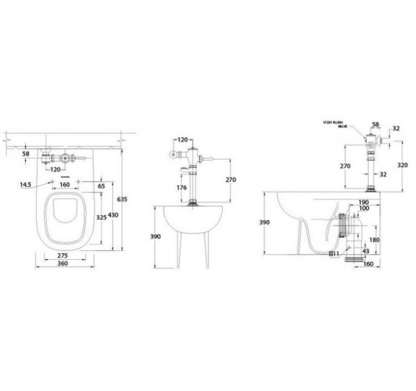 Johnson Suisse Modena Back To Wall WC