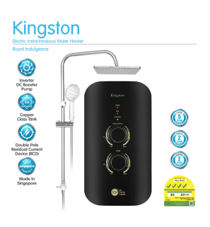 707 Kingston Instant Water Heater with Rain Shower (Black)