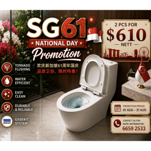 Tornado One Piece Geberit installed Water Closet